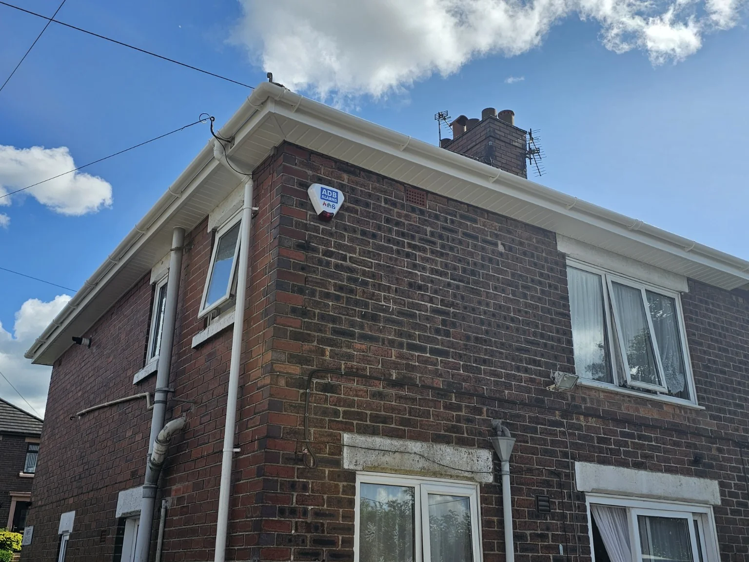 White fascia and gutter installation